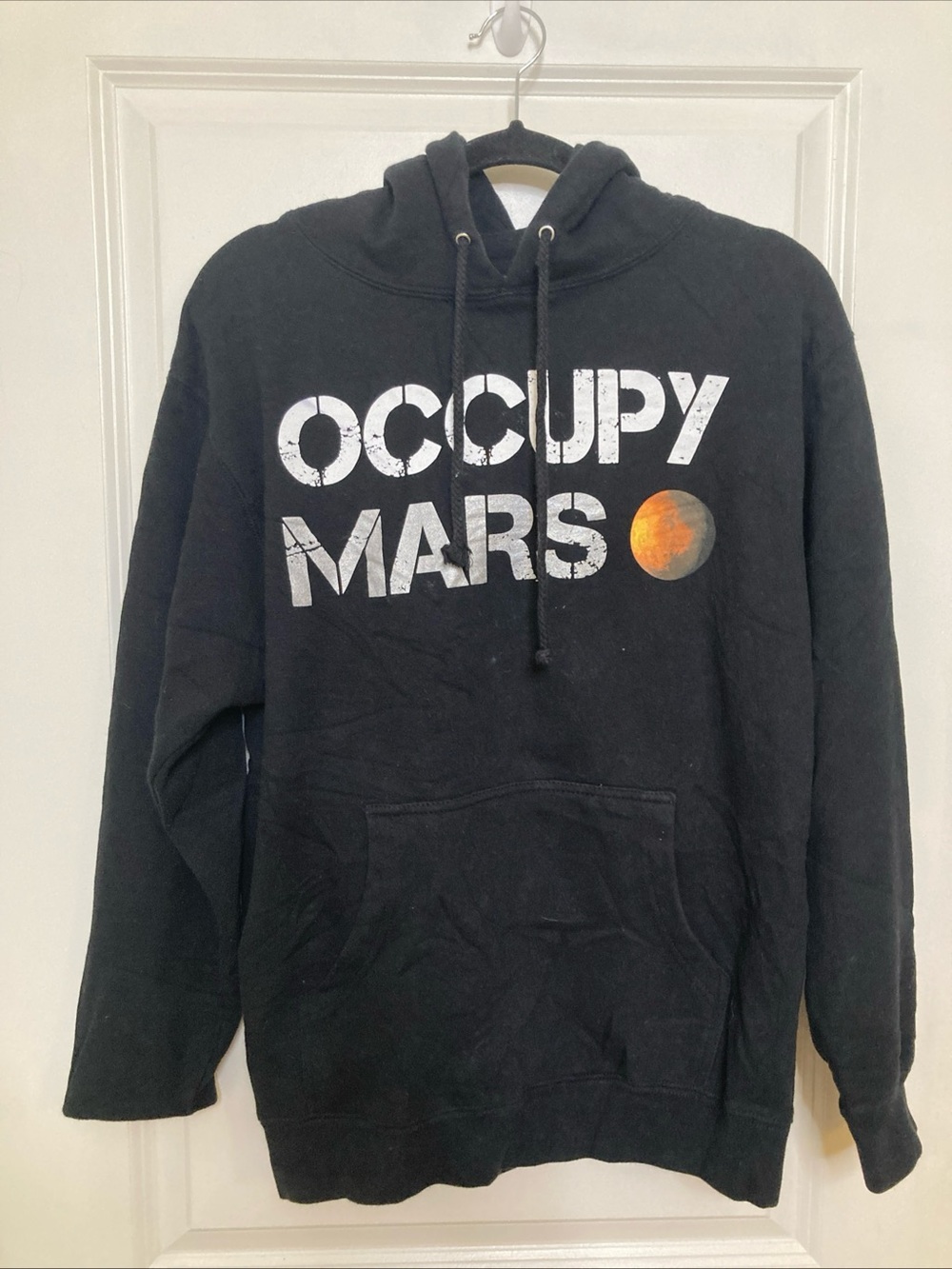 SpaceX Hoodie Men S "Occupy Mars" Black Spell out Elon Musk Rogan JRE